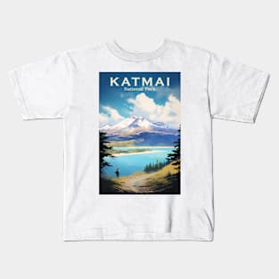 Katmai National Park Travel Poster Kids T-Shirt